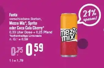 Edeka Coca-cola cherry, fanta, sprite oder mezzo-mix Angebot