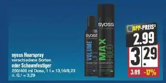 Edeka Syoss haarspray oder schaumfestiger Angebot