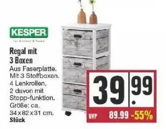 Edeka Kesper regal mit 3 boxen Angebot