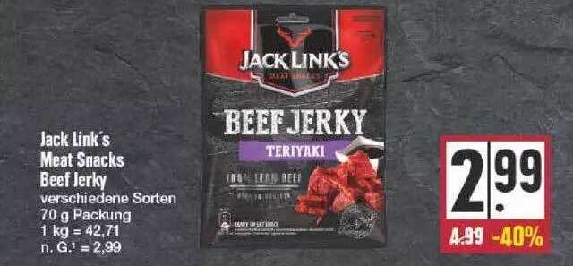 Jack link's meat snacks beef jerky Angebot bei Edeka