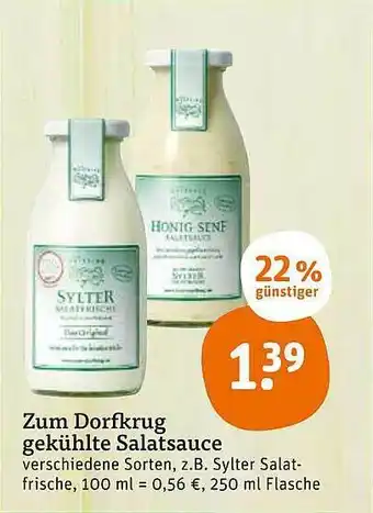 tegut Zum Dorfkrug Gekühlte Salatsauce 250ml Angebot