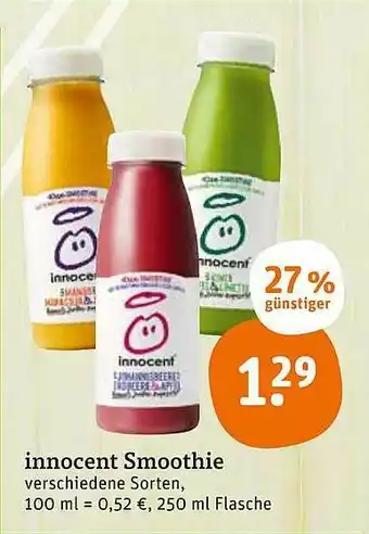 tegut Innocent Smoothie 250ml Angebot