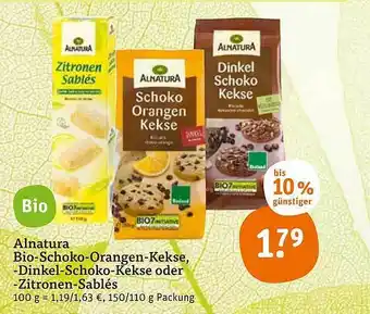 tegut Alnatura Bio Schoko Orangen Kekse, Dinkel-schoko-kekse Oder Zitronen Sablés Angebot