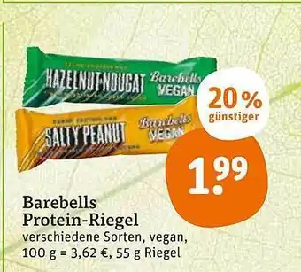 tegut Barebells Protein Riegel 55g Angebot