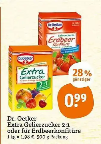 tegut Dr Oetker Extra Gelierzucker 2:1 Oder Für Erdbeerkonfitüre Angebot