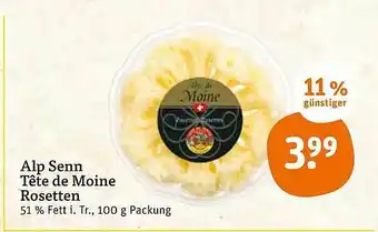 tegut Alp Senn Tête De Moine Rosetten 100g Angebot