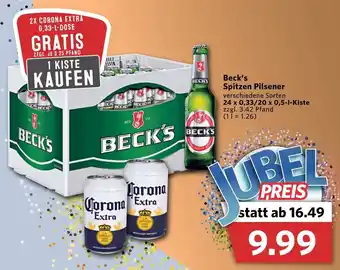 Combi Beck's Spitzen Pilsener 24x0,33L/20x0,5L Angebot