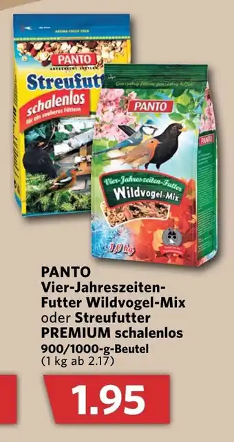 Combi Panto Vier Jahreszeiben Futter Wildvogel Mix oder Streufutter Premium schalenlos 900/1000g Beutel Angebot