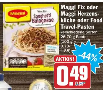 HIT Ullrich Maggi Fix oder Maggi Herzensküche oder Food Travel Pasten 26-70g Beutel Angebot