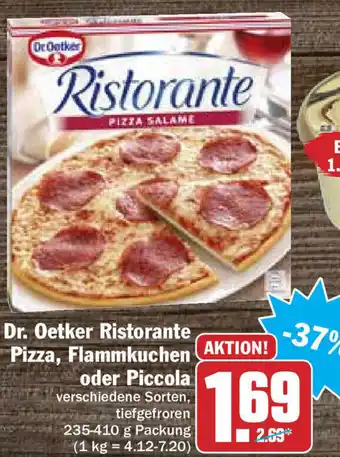 HIT Ullrich Dr. Oetker Ristorante Pizza, Flammkuchen oder Piccola 235-410g Angebot