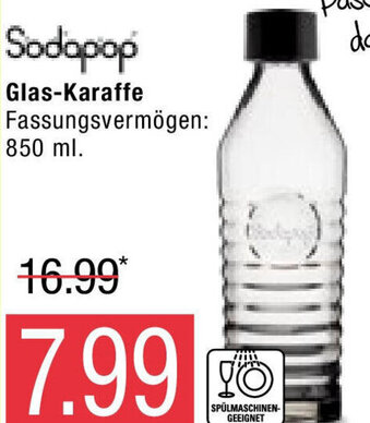 Marktkauf Sodapop Glas Karaffe 850ml Angebot