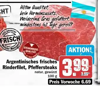 Hit Rinderfilet, Pfeffersteaks 100g Angebot