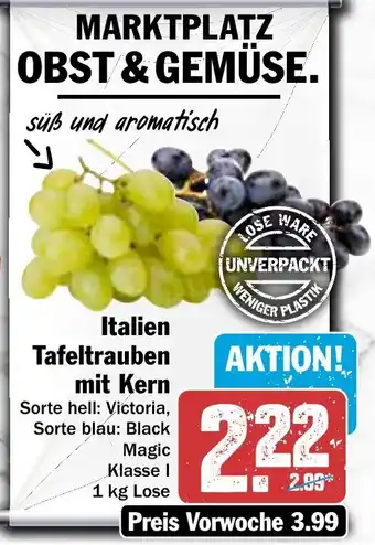 Hit Tafeltrauben mit Kern 1kg Angebot