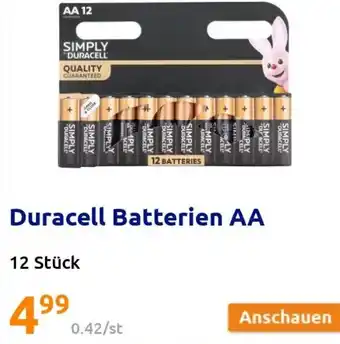 Action Duracell Batterien AA, 12 Stück Angebot