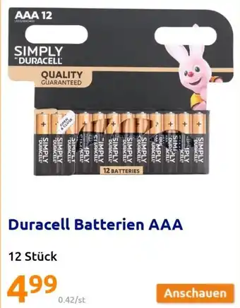 Action Duracell Batterien AAA, 12 Stück Angebot