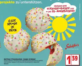 Edeka Berliner/Pfannkuchen Happy Erdbeer Angebot