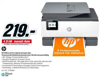 MediaMarkt HP OfficeJet Pro 9014e (Instant Ink) Tintenstrahl Multifunktionsdrucker WLAN netzwerkfähig Angebot