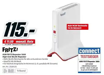 MediaMarkt AVM Fritz! Repeater 3000 High End WLAN Repeater Angebot