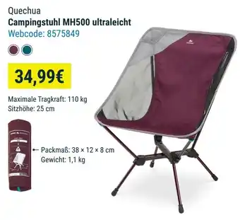 Decathlon Quechua Campingstuhl MH500 ultraleicht Angebot