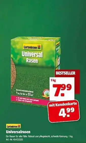 Hagebau Gartenkrone universalrasen Angebot