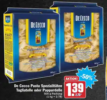 HIT Ullrich De Cecco Pasta Spezialitäten Tagliatelle oder Pappardelle 500g Angebot