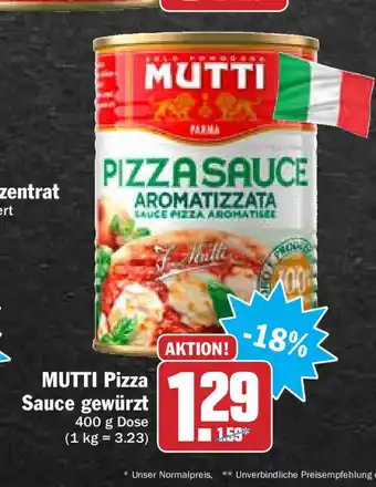 HIT Ullrich Mutti Pizza Sauce gewürzt 400g Angebot