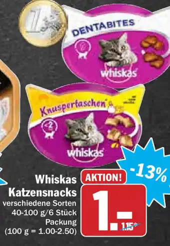 HIT Ullrich Whiskas Katzensnacks 40-100g Angebot