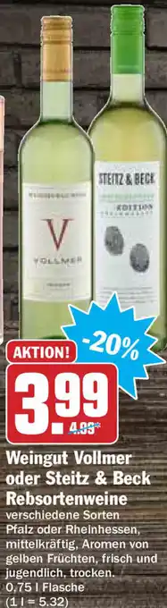 HIT Ullrich Weingut Vollmer oder Steitz & Beck Rebsortenweine 0,75L Angebot