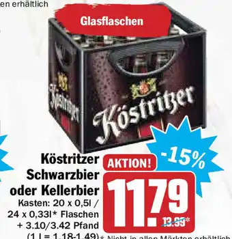 HIT Ullrich Köstritzer Schwarz oder Kellerbier 20x0,5L/24x0,33L Angebot