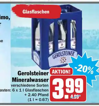 HIT Ullrich Gerolsteiner Mineralwasser 6x1L Angebot