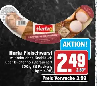 Hit Herta Fleischwurst 500g Angebot