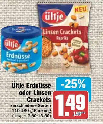 Hit Ultje Erdnusse o. Linsen Crackets 110-180g Angebot