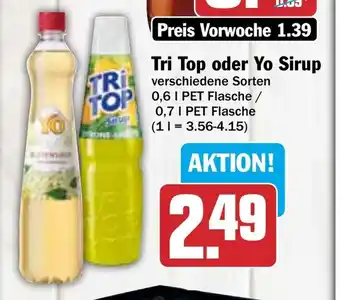 Hit Tri Top o. Yo Sirup 600/700ml Angebot