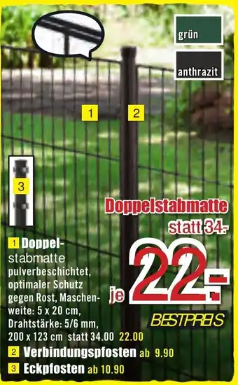 B1 Discount Baumarkt Doppel, Verbindungspfosten oder Eckpfosten Angebot