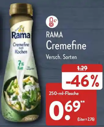 Aldi Nord Rama Cremefine 250 ml Flasche Angebot