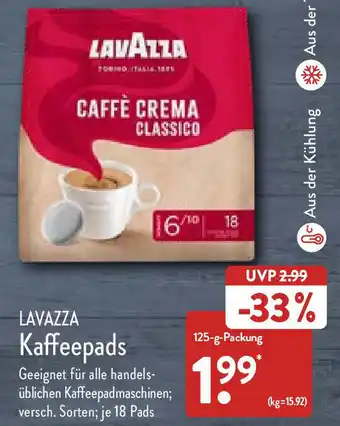 Aldi Nord Lavazza Kaffeepads 125 g Packung Angebot