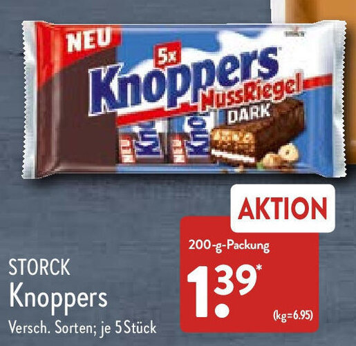 Storck Knoppers 200 g Packung Angebot bei Aldi Nord