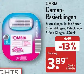 Aldi Nord Ombia Damen Rasierklingen Angebot