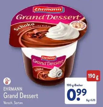 Aldi Nord Ehrmann Grand Dessert 190 g Becher Angebot