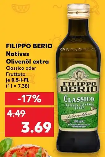 Kaufland Filippo Berio Natives Olivenöl Extra 0,5 L-Fl. Angebot