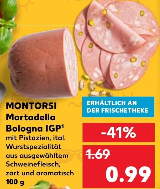 Montorsi Mortadella Bologna IGP 100 g Angebot bei Kaufland