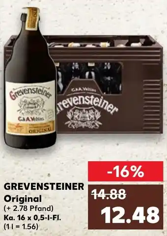 Kaufland Grevensteiner Original Ka. 16x0,5 L-Fl. Angebot