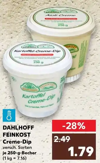 Kaufland Dahlhoff Feinkost Creme Dip 250 g Becher Angebot