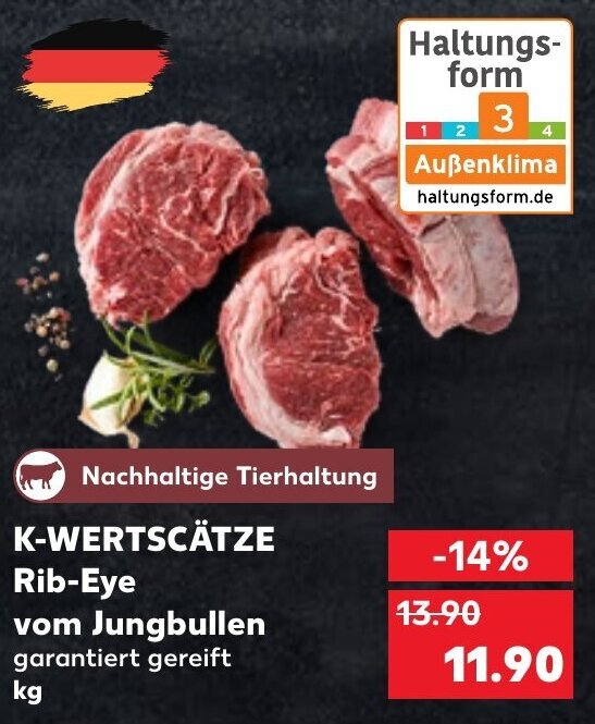 KWertschätze Rib Eye vom Jungbullen Angebot bei Kaufland