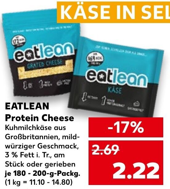 Eatlean Protein Cheese 180200 g Packg. Angebot bei Kaufland