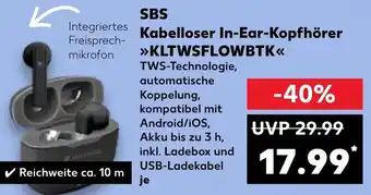 Kaufland sbs Kabelloser In Ear Kopfhörer ,,KLTWSFLOWBTK" Angebot