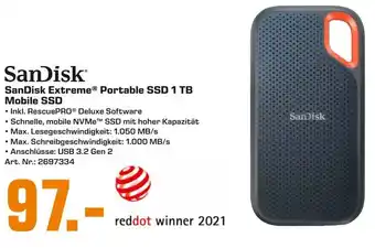 Saturn SanDisk Extreme Portable SSD 1Tb Angebot