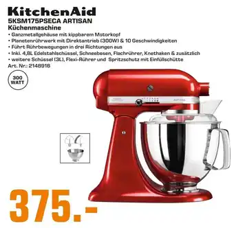 Saturn KitchenAid Kuchenmaschine Artisan | 5KSM175PSECA Angebot