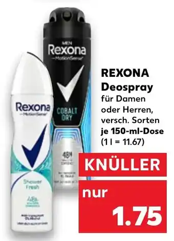 Kaufland Rexona Deospray 150 ml Dose Angebot