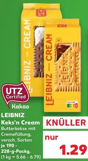 Kaufland Leibniz Keks'n'Cream 190-228 g Packg. Angebot